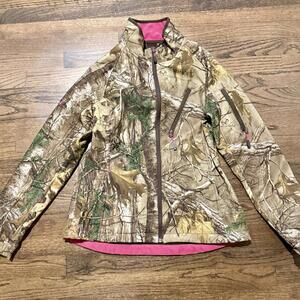 Realtree Softshell Womens Camo Pink Trim Fleece Hunting Jacket Medium